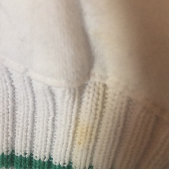 VTG fall stand collar Y2k artsy Christmas Santa Reindeer ribbed sweater - Picture 11 of 13